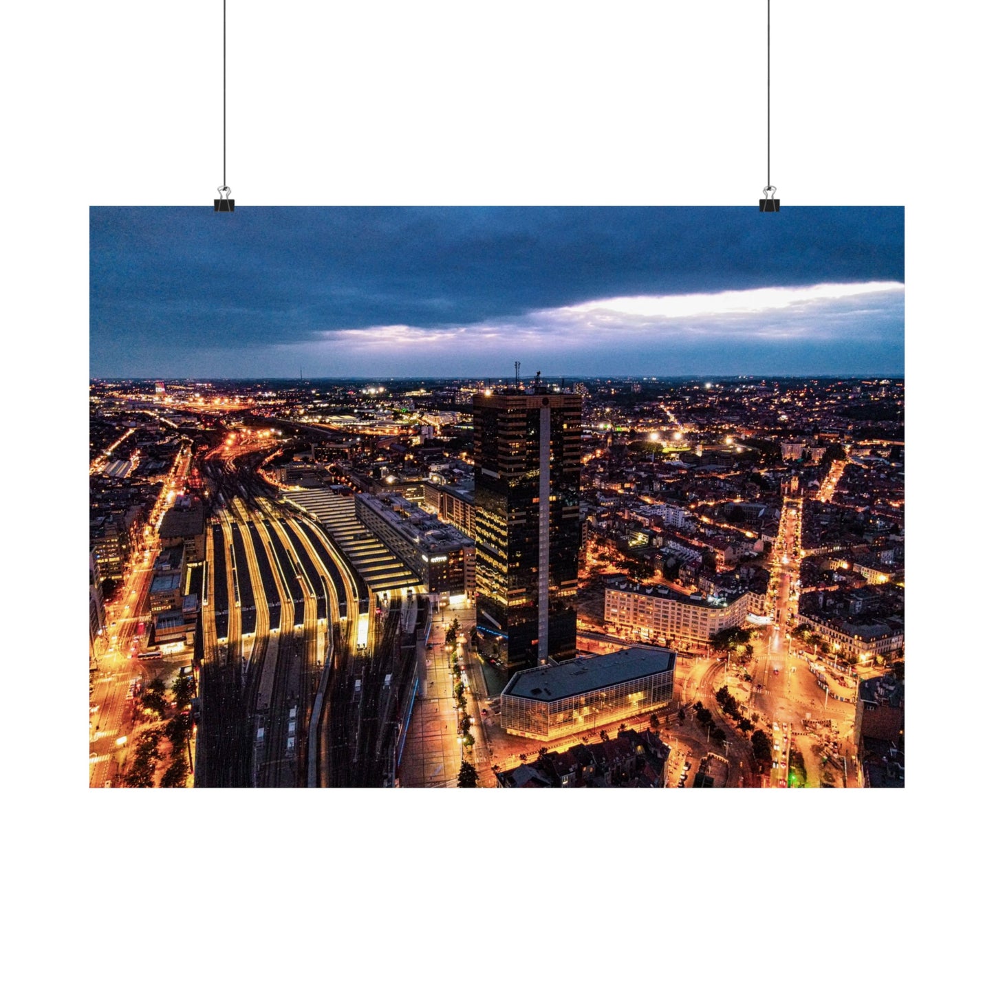 Buildings and lights poster| Matte Horizontal Posters | Home decor| Personalized decor