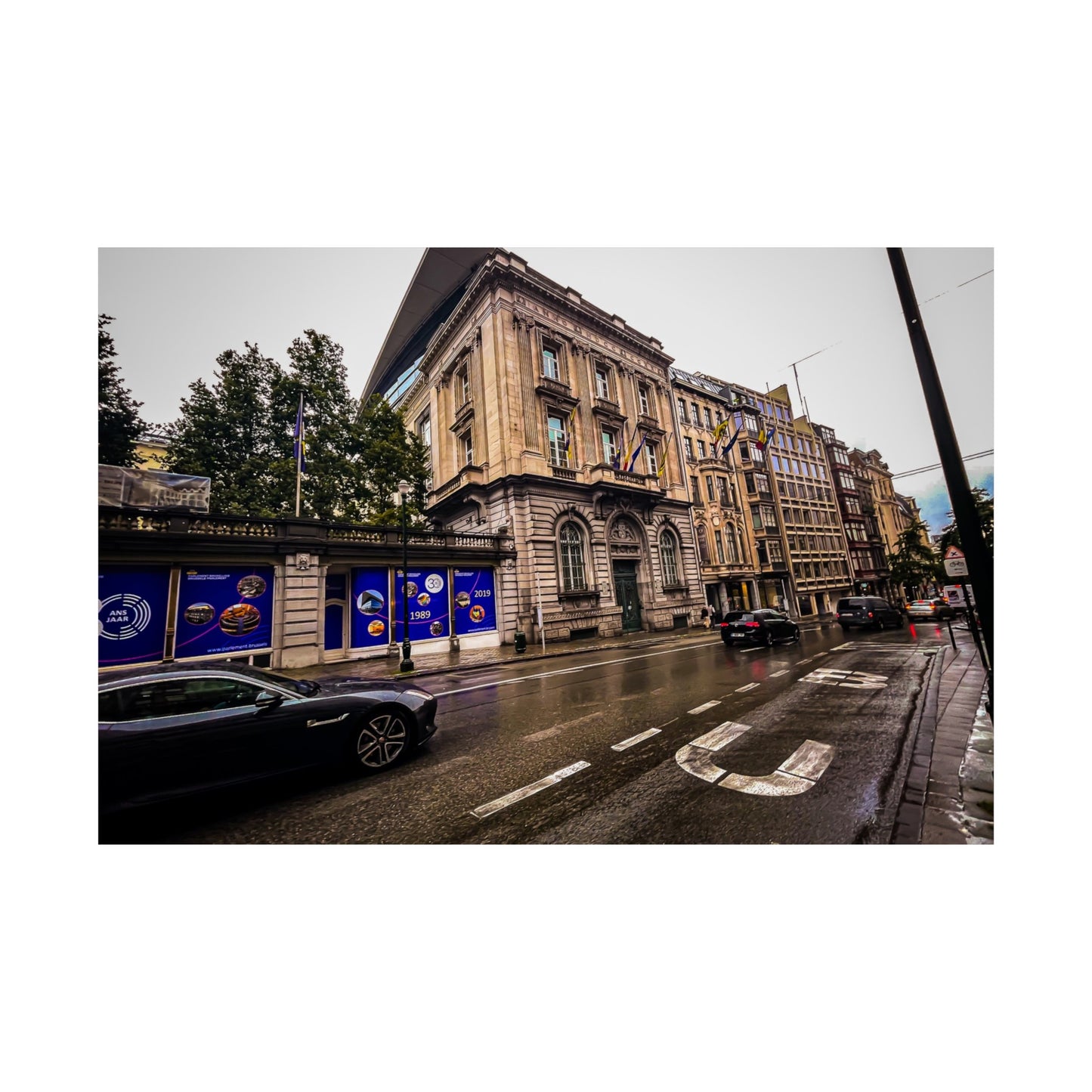 Rainy day Brussels Matte Horizontal Posters