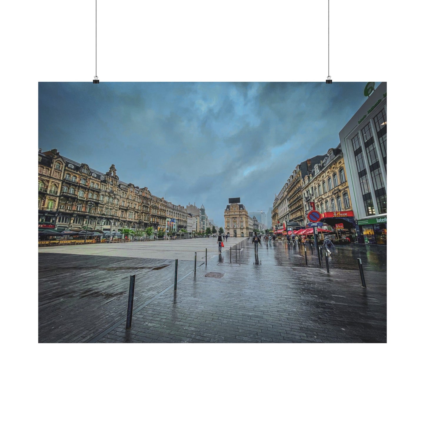 Cloudy afternoon Brussels | Matte Horizontal Posters