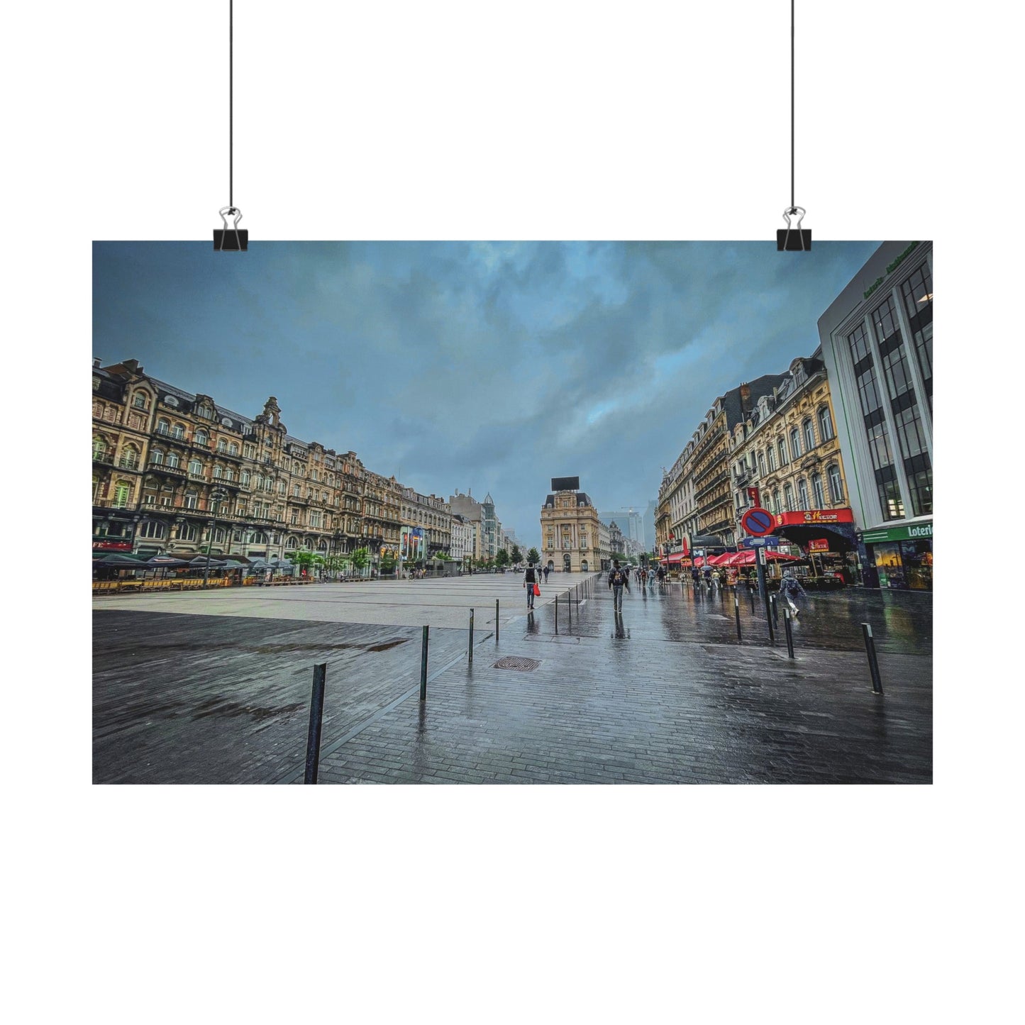 Cloudy afternoon Brussels | Matte Horizontal Posters