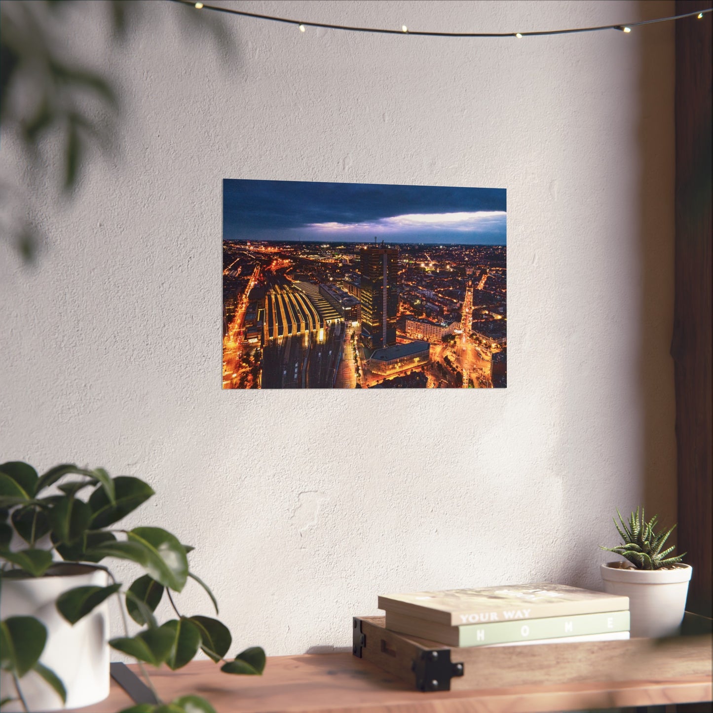 Buildings and lights poster| Matte Horizontal Posters | Home decor| Personalized decor