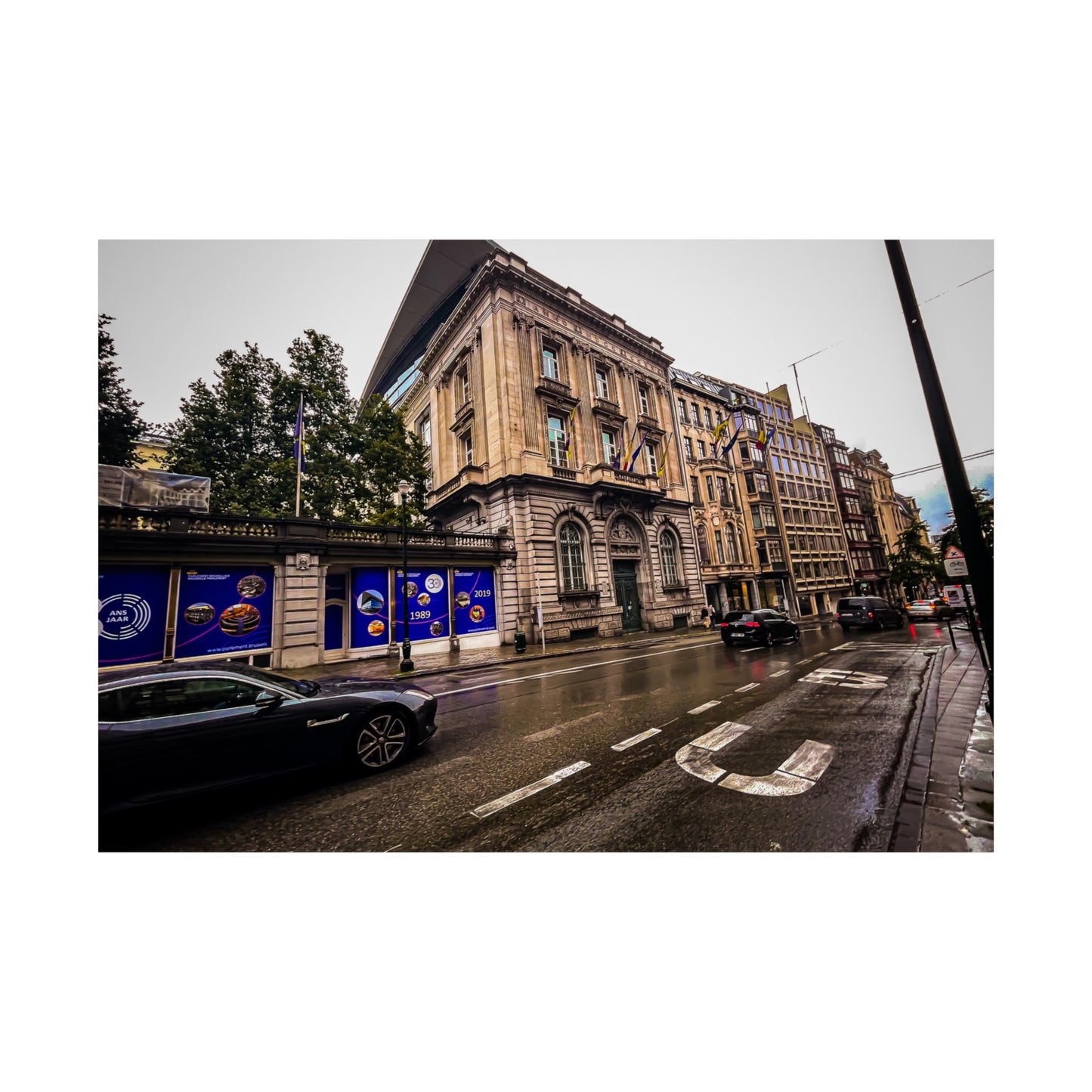 Rainy day Brussels Matte Horizontal Posters