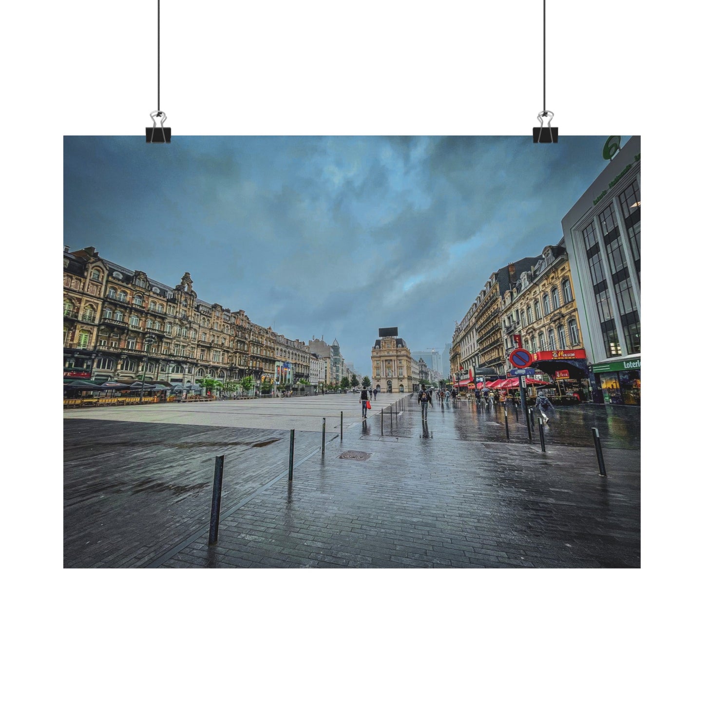 Cloudy afternoon Brussels | Matte Horizontal Posters