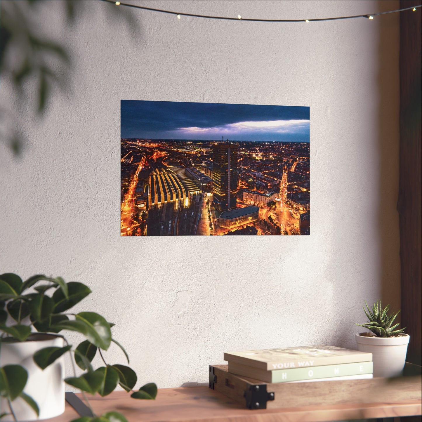 Buildings and lights poster| Matte Horizontal Posters | Home decor| Personalized decor