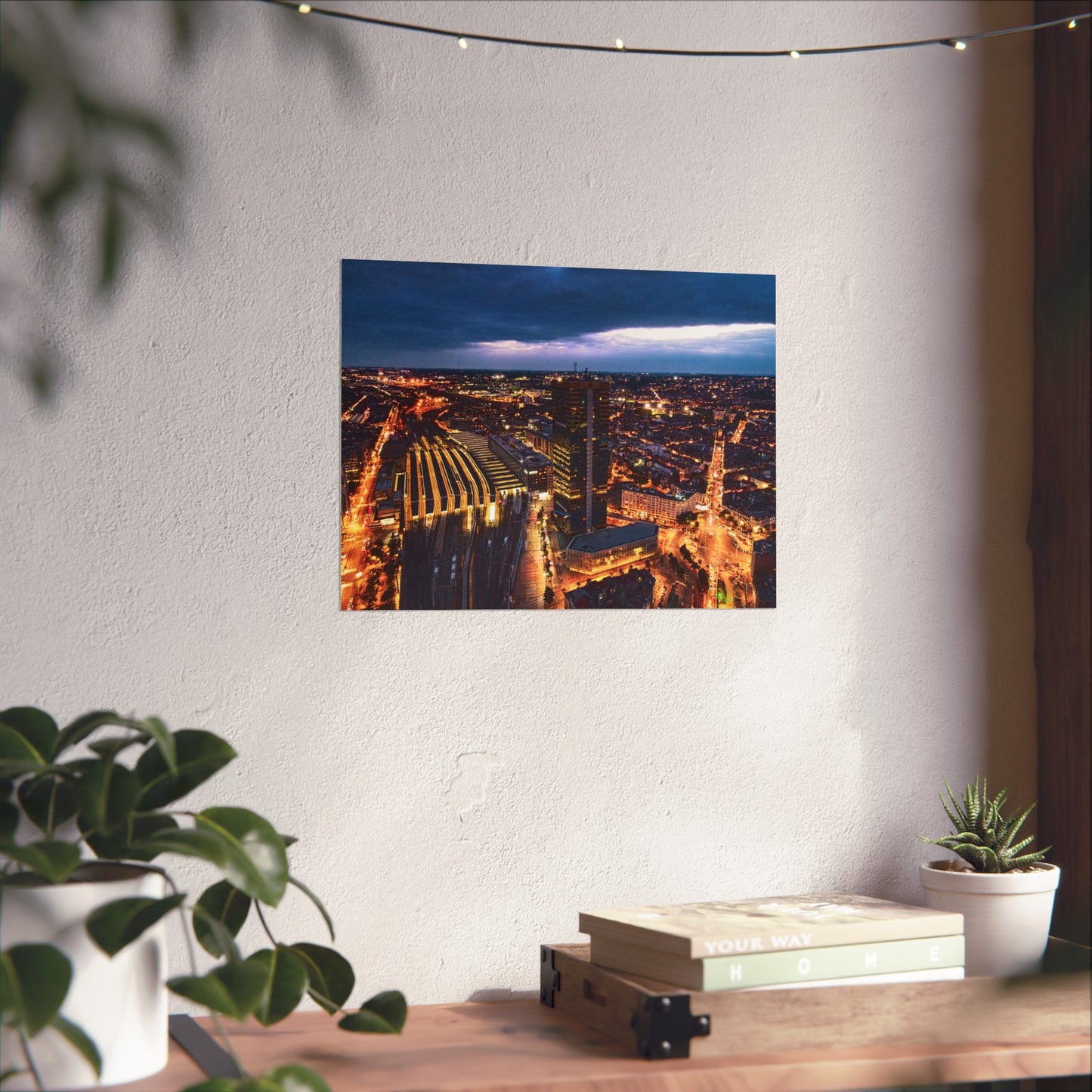 Buildings and lights poster| Matte Horizontal Posters | Home decor| Personalized decor